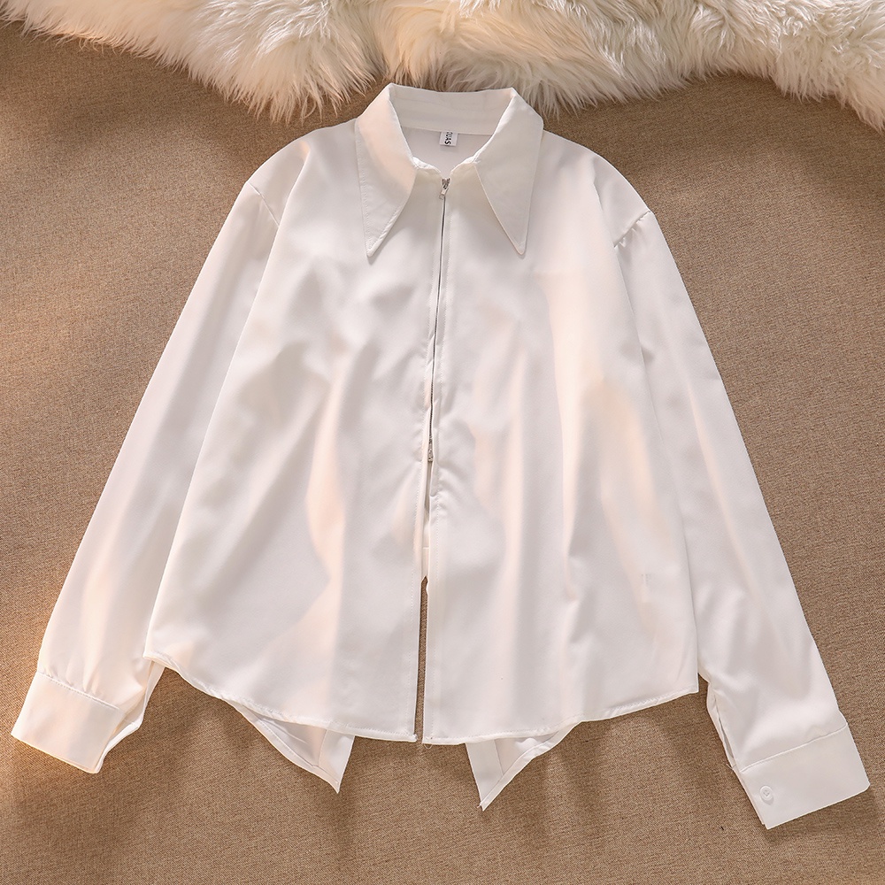 Áo Nữ Tay Dài Xẻ Tà Có Khóa Kéo Thời Trang