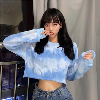 Áo croptop nữ tay phồng dài tay BLUESKY chất thun dày giá siêu rẻ (Sỉ từ 5sp bất kì)