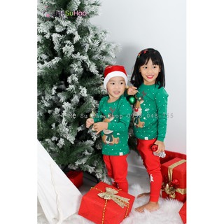 Bộ NOEL cao cấp trẻ em hãng Ttasom , mẫu Tuần Lộc nền xanh