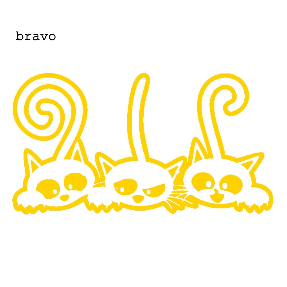 ⌘Bv BV BV BV⌘Miếng Dán Phản Quang Họa Tiết Mèo Đuôi Dài Dễ Thương Trang Trí Thân Xe Hơi