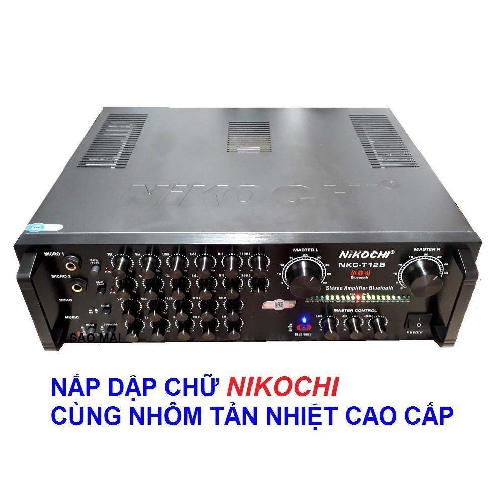 Amply Bluetooth Ampli karaoke nghe nhạc NIKOCHI T12B - Hàng chính hãng cao cấp