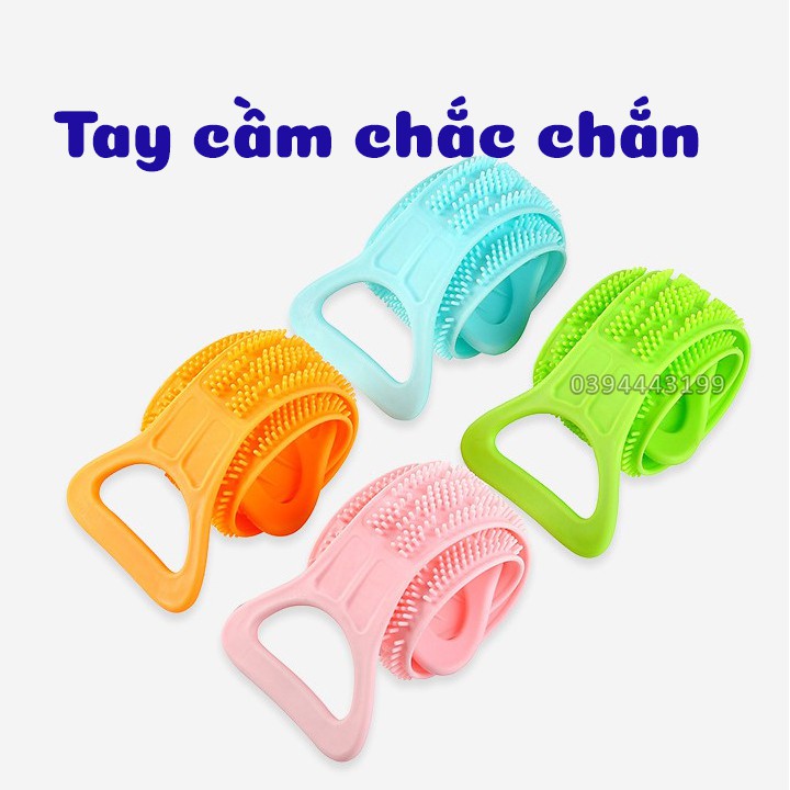 Dây tắm cọ, Chà lưng 2 mặt bằng silicone làm sạch và tẩy da chết tiện ích