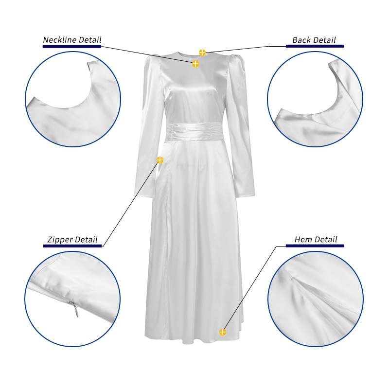 CELMIA Đầm Lụa Satin Tay Dài Xẻ Tà Thời Trang Cho Nữ | BigBuy360 - bigbuy360.vn