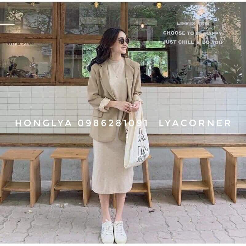 Áo vest 2 lớp phong cách Ulzzang - Blazer màu nâu tây 2 lớp sang chảnh | BigBuy360 - bigbuy360.vn