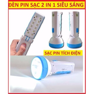 Đèn pin 9035 sạc xoay 120 độ kiêm đèn LED để bàn 12 bóng