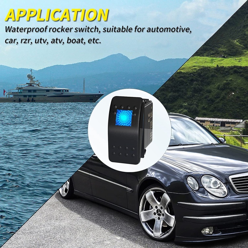 Công Tắc On / Off 3 Chấu Có Đèn LED Cho Xe Hơi