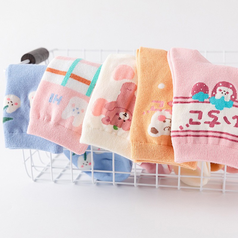 Tất cổ cao, vớ cổ cao nữ họa tiết hình thú đáng yêu vải cotton co giãn thời trang Hàn Quốc TC32 - VHT SHOP