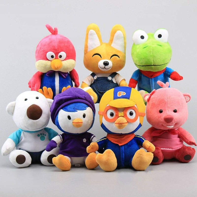 Đồ chơi búp bê nhồi bông nhân vật hoạt hình Pororo Petty Eddy Crong Loopy Poby kiểu Hàn Quốc dễ thương cho bé