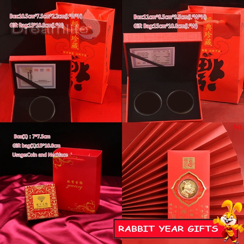 Set 2023 Túi Đựng Tiền Xu Mừng Năm Mới Họa Tiết Thỏ Sang Trọng