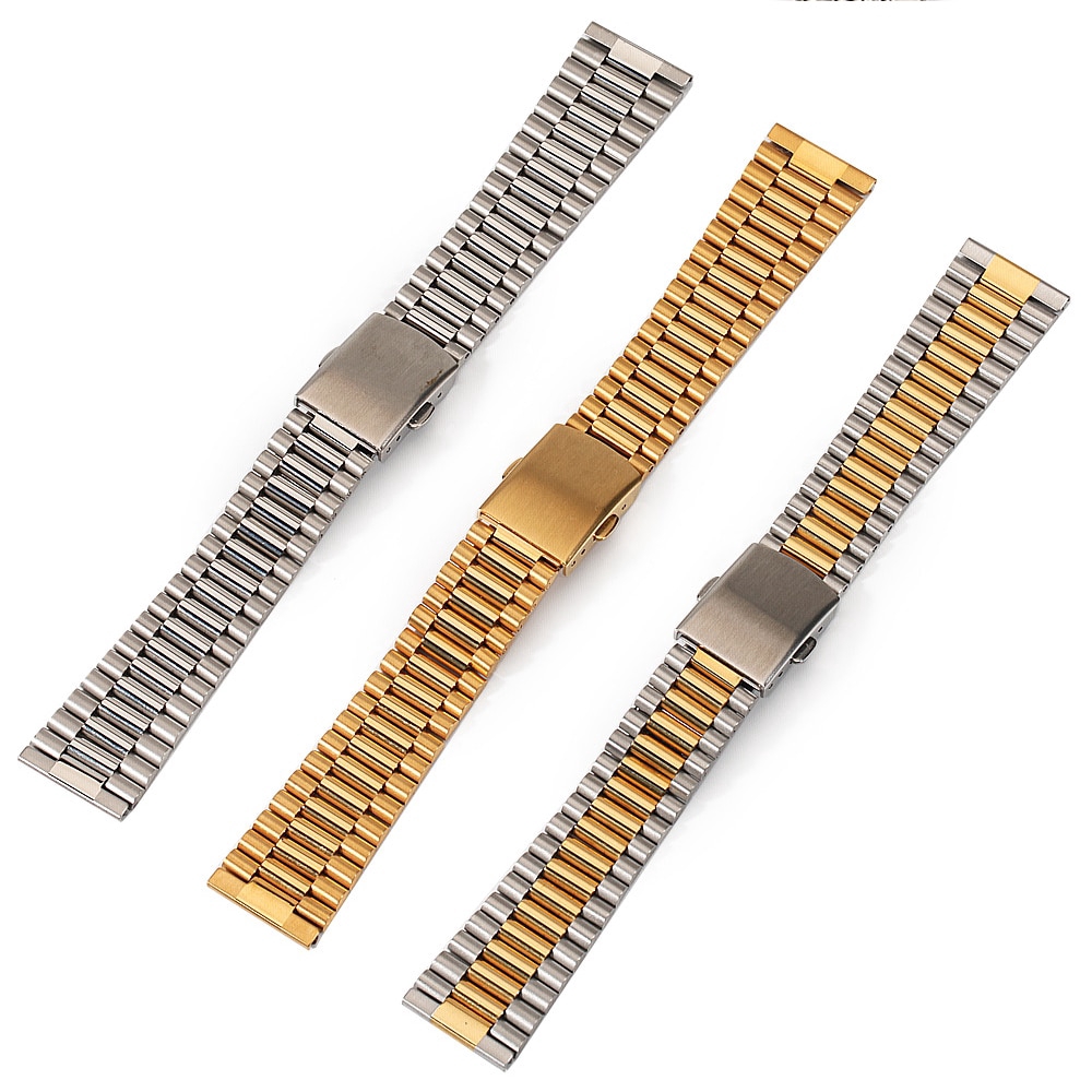 Dây Đeo Đồng Hồ Bằng Thép Không Gỉ 12 14 16 18 20mm