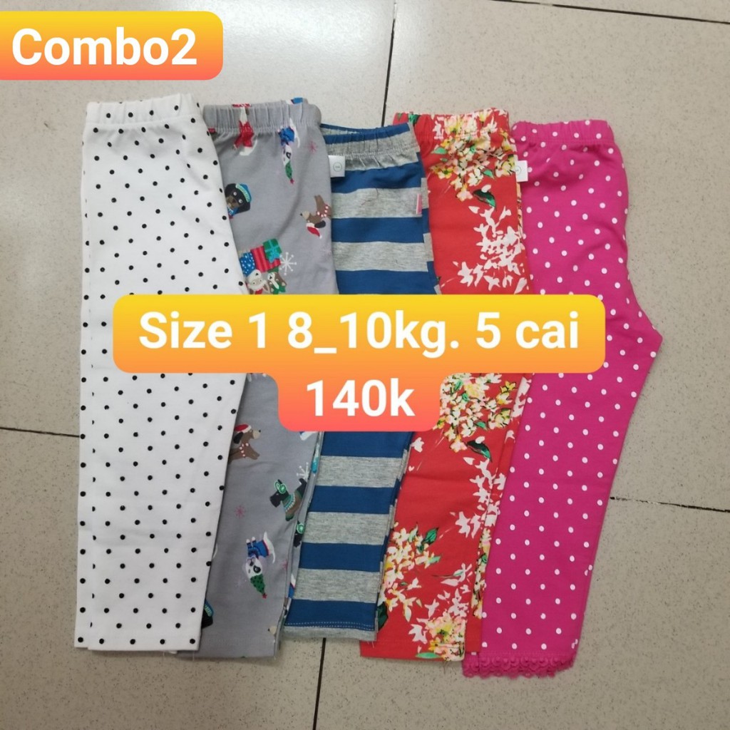 combo 5 quần legging cotton mềm mại và ám áp cho bé 8-12kg