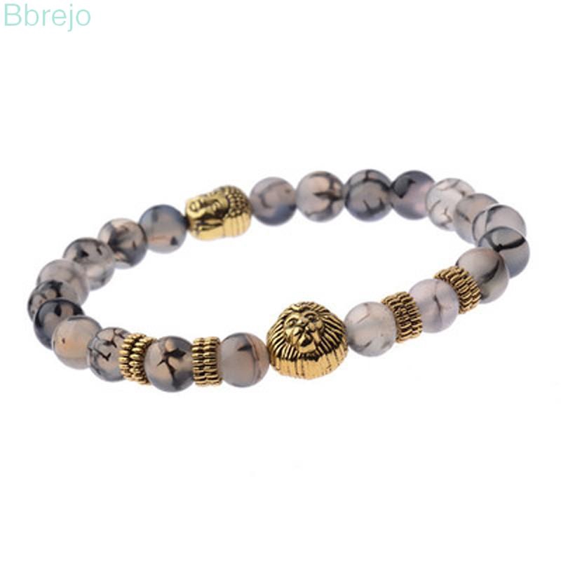 Men Artificial Stone Gold Plated Lucky Energy Bracelet Bead Fashion Jewellery