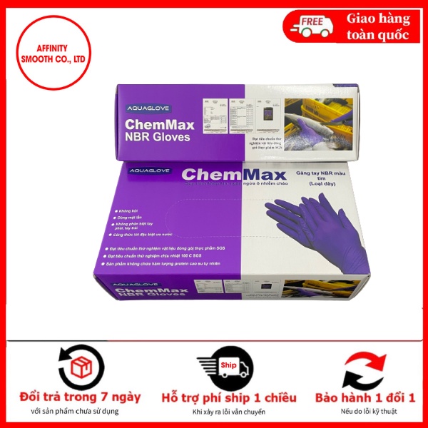 Combo 2 Hộp Găng Tay Y Tế - Găng Tay Không Bột Nitrile, Găng Tay NBR Màu Tím (Hộp 50 Đôi )