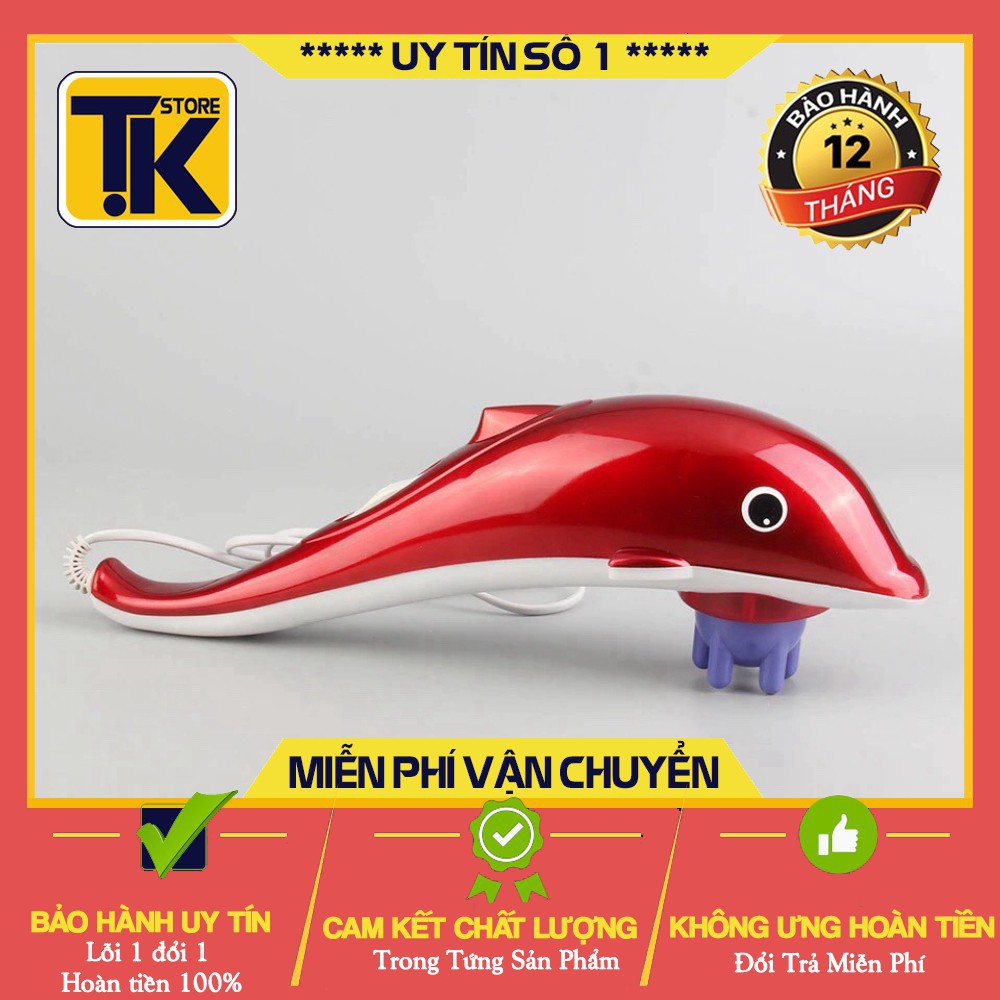 [Hàng Loại 1] Máy Massage Cầm Tay Cá Heo 3 Đầu RF-889 - Bảo Hành 12 Tháng