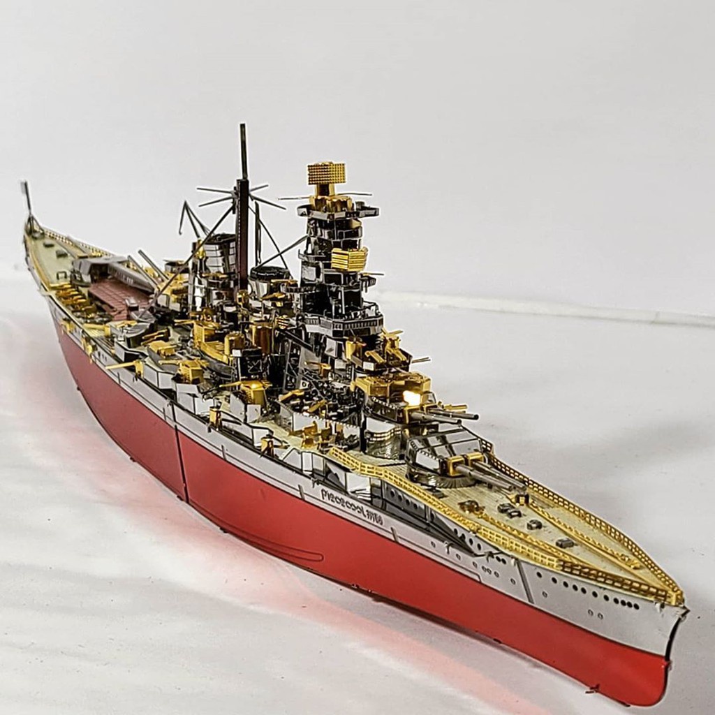 Chưa Ráp Mô Hình Thép 3D Tàu Chiến Thiết Giáp Hạm Nhật Bản Piececool Kongou Battleship