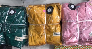 Bộ lụa satin trơn chữ đùi
