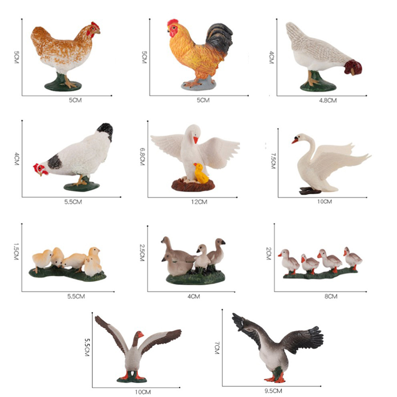 ✨Piqting Farm Simulation Chicken Duck Goose animal model Bonsai figurine home decoration