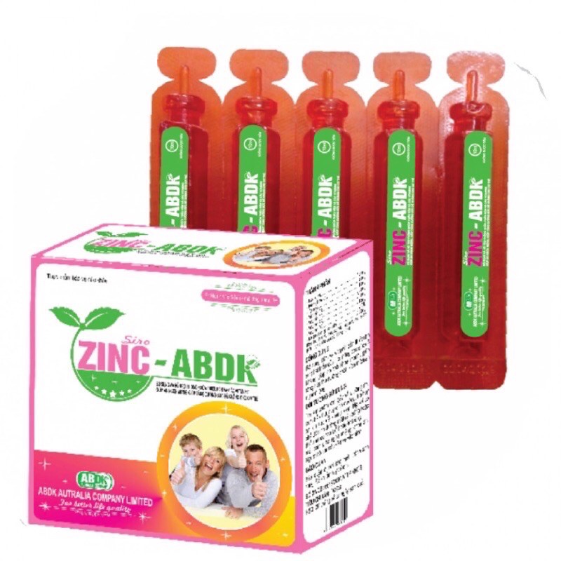 ZINC-ABDK bổ sung kem và các vitamin cần thiết cho sự phát triển của trẻ. Hộp 20 ống