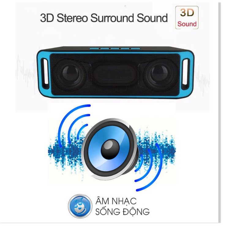 Loa bluetooth S208 loại xịn , loa siêu bass , âm thanh 3D , hỗ trợ bluetooth 4.0 , bảo hành chính hãng