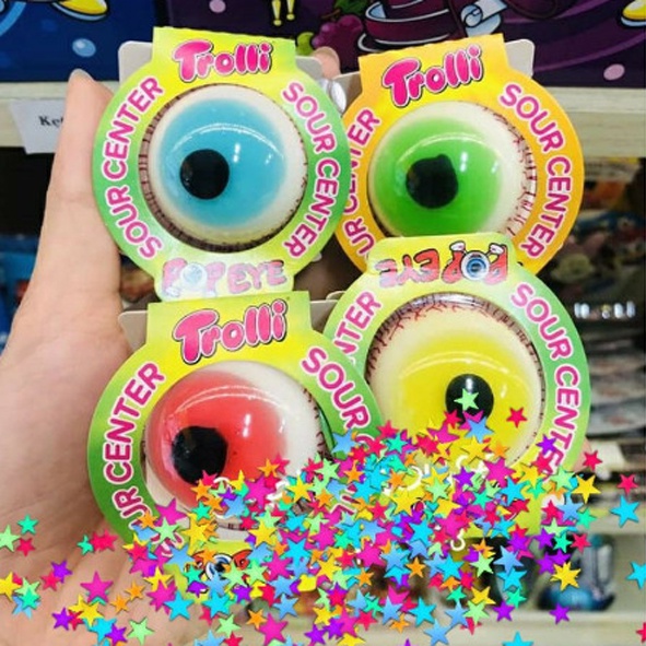 Túi 4 viên Kẹo dẻo Trolli hình con mắt hàng nội địa Đức siêu rẻ