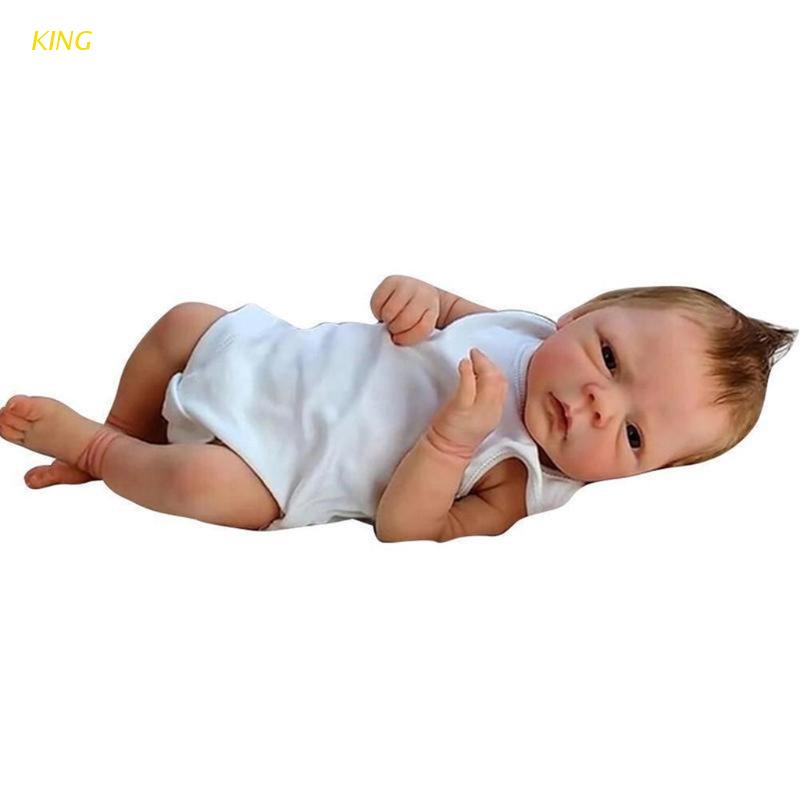 Búp bê em bé sơ sinh bằng silicon 18 inch sống động như thật làm quà tặng cho trẻ em