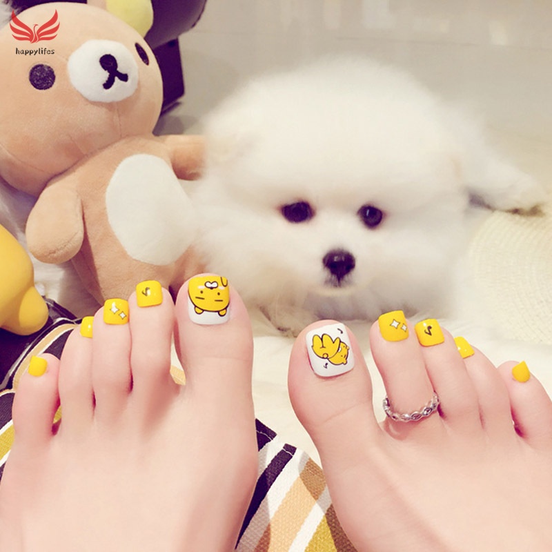Móng Chân Giả Bằng Acrylic Họa Tiết Hoạt Hình Dễ Thương Bắt Mắt