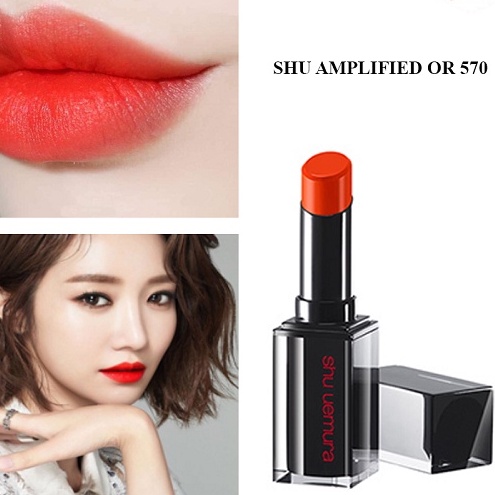 🔥 Son SHU UEMURA Màu 570 Vỏ Đen Màu Đỏ Cam 🔥