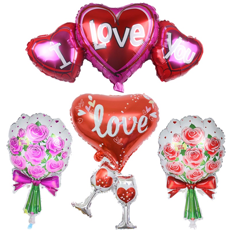 New I Love You Bóng bay lá nhôm Ngày lễ tình nhân Lời cầu hôn Lời tỏ tình Đồ dùng trang trí tiệc cưới