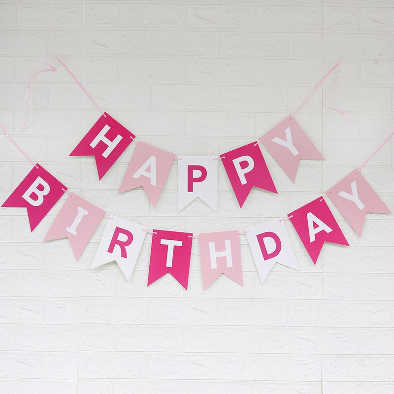 Banner chữ happy birthday trang trí bữa tiệc sinh nhật tiện dụng