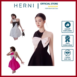 Váy đầm 2 dây yếm thiết kế phối nơ trẻ trung, nữ tính - phong cách hàn quốc 💕herni design