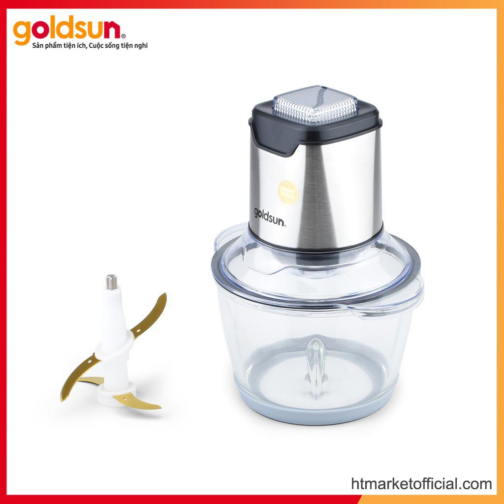 Máy xay thịt GOLDSUN CR2201 - 1.2L Cối thủy tinh - Lưỡi dao kép  Chính Hãng tại HCM