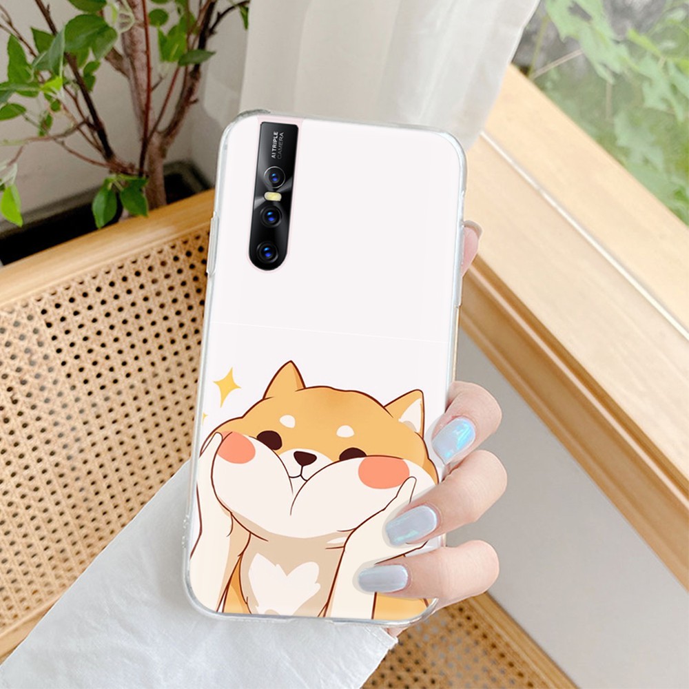 Ốp điện thoại mềm trong suốt in hình vẽ chú chó corgi dễ thương VM24 cho iPhone 8 7 6S 6 plus 5 5S SE 5C 4 4S