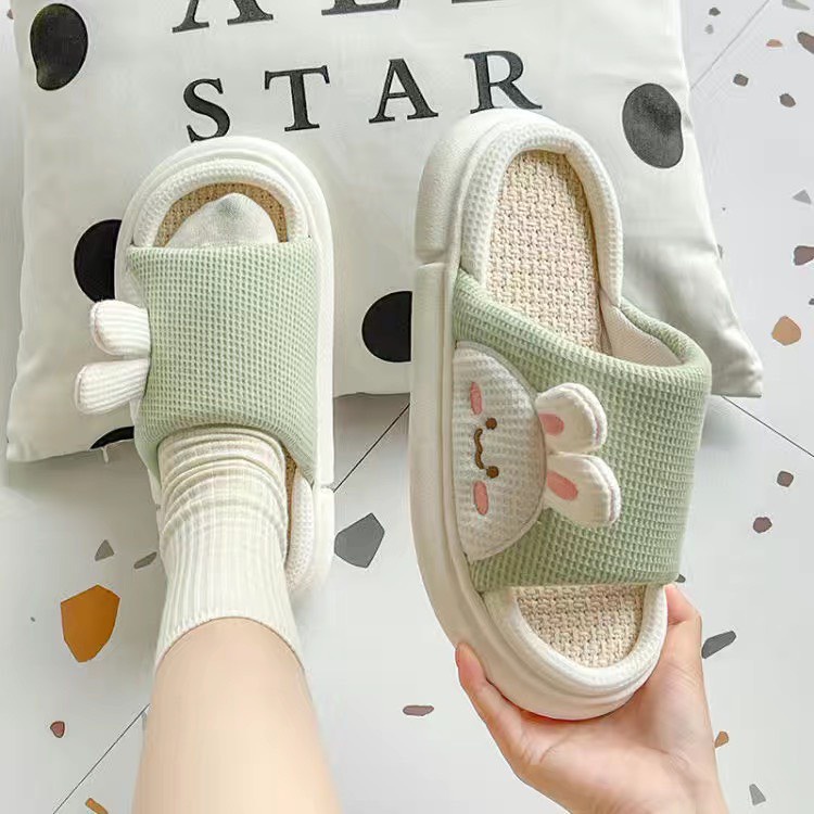 Dép lê nữ họa tiết Thỏ 🐰 Mẫu dép bông hình thú cao cấp SIÊU SANG cho các nàng MSP 88s thỏ