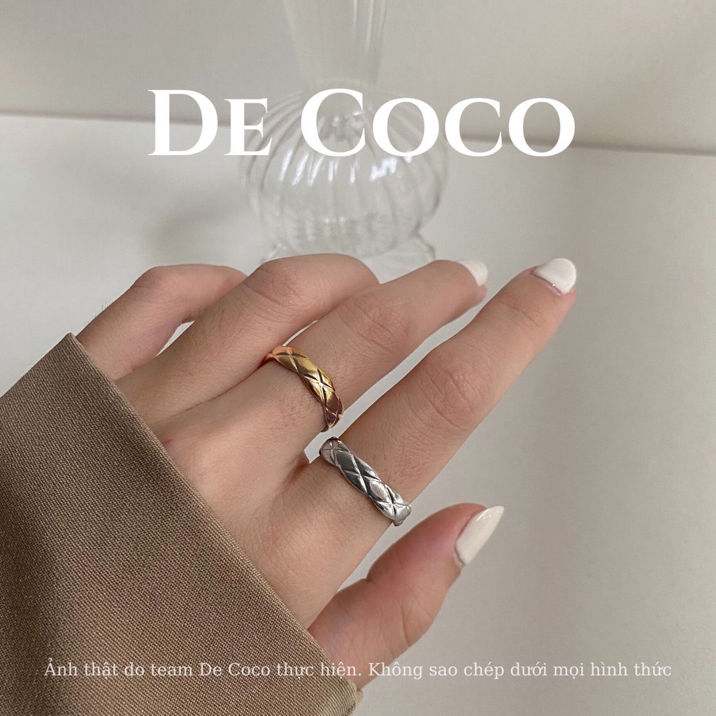 Nhẫn nữ De Coco Zaza hoạ tiết ô trám