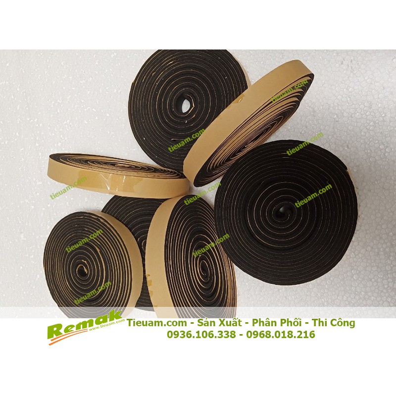 Zoăng cao su dạng cuộn có mặt keo cách âm giảm ôn bản 25mm