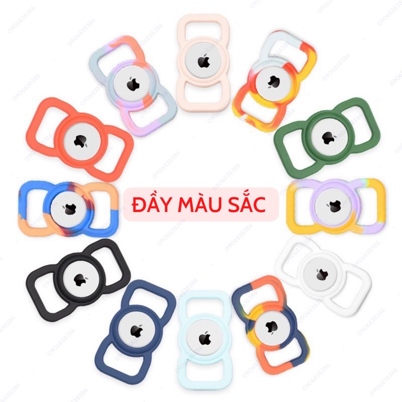 Vỏ Bọc / Case Bảo Vệ Cho Apple Airtag Xỏ Vòng Cổ Chó Mèo Thú Cưng, Luồn Vào Dây Đeo Túi Xách, Cặp Táp - Silicon Cao Cấp