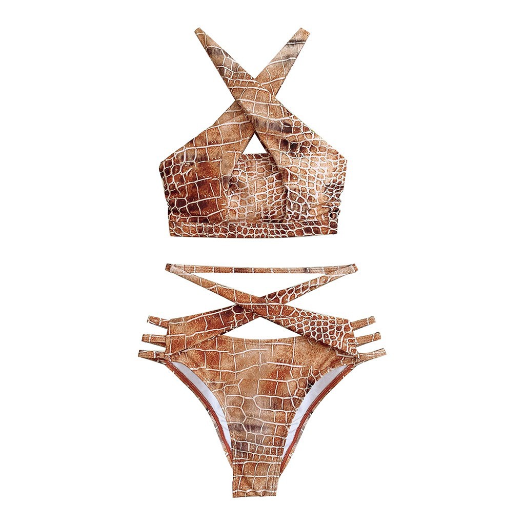 Set bikini hai mảnh cổ V khoét sâu thời trang cho nữ đi biển | BigBuy360 - bigbuy360.vn