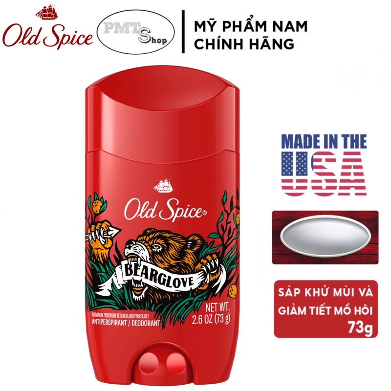 Lăn sáp khử mùi nam Old Spice Bearglove 73g (sáp trắng)