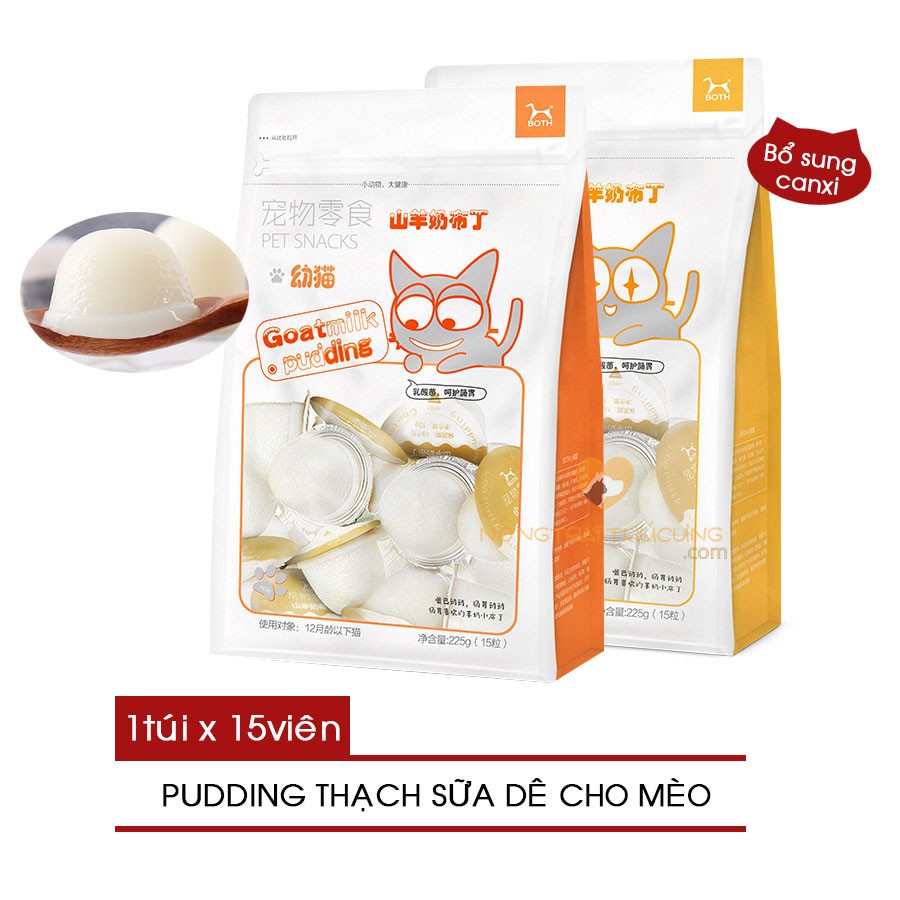 Pudding Thạch Sữa Dê Bổ Sung Canxi Cho Mèo