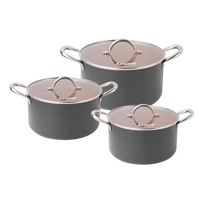 Bộ nồi hợp kim nhôm đáy từ Kangaroo KG938