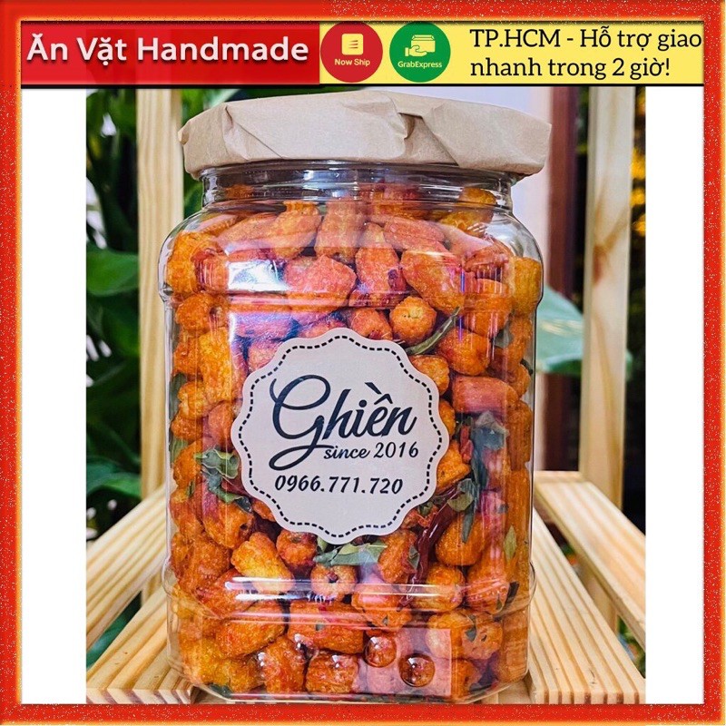 Nui bò lá chanh giòn ngon hũ 500gram, Đồ ăn vặt Sài Gòn