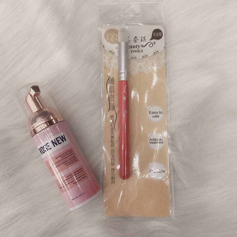 Combo vệ sinh siêu sach ( rose+ 1 cọ) _dụng cụ nối mi_mi fan_keo nối mi_THÚY HÀ