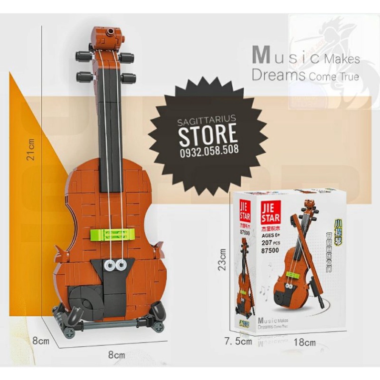 Combo Lego Jiestar Lắp Ráp Đàn Violin & Đàn Ghita Điện Tử