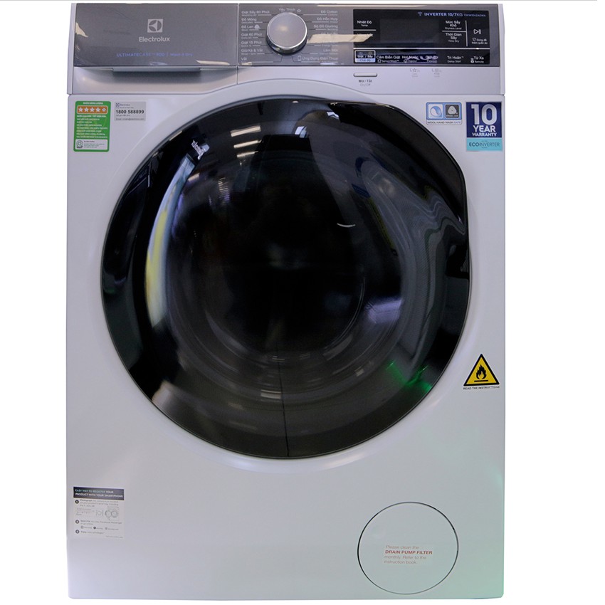 EWW1042AEWA - Máy giặt sấy Electrolux Inverter 10 kg EWW1042AEWA Mẫu 2019 (SHOP CHỈ BÁN HÀNG TRONG TP HỒ CHÍ MINH)