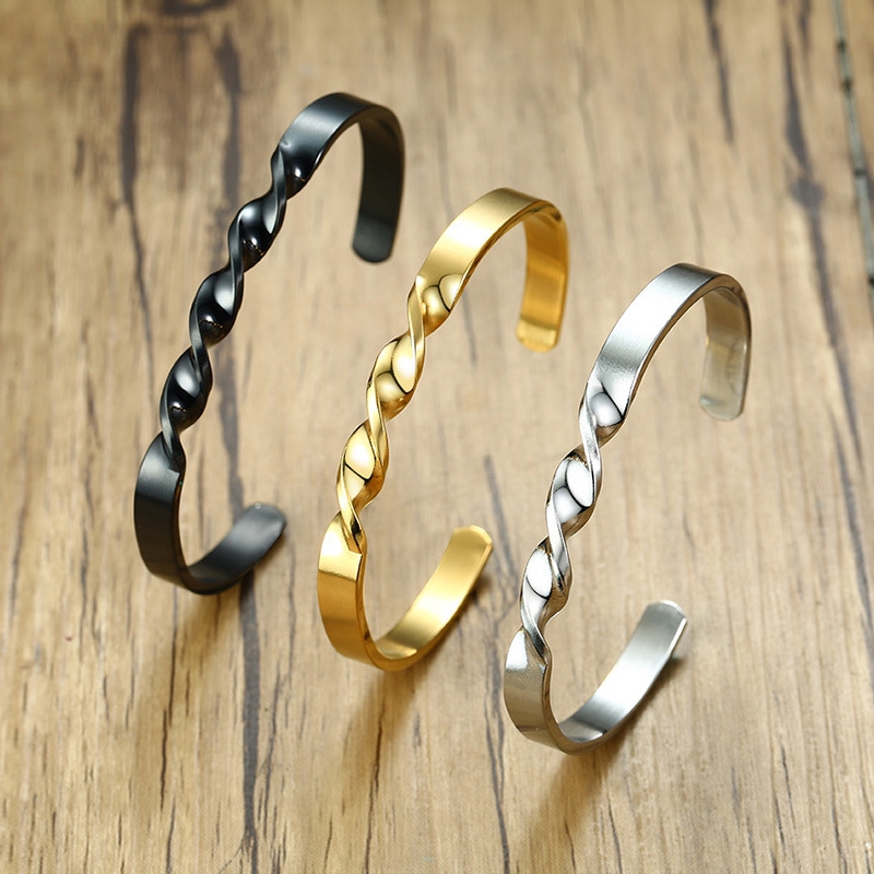 Vòng Tay Kim Loại Màu Vàng / Bạc Cho Nam