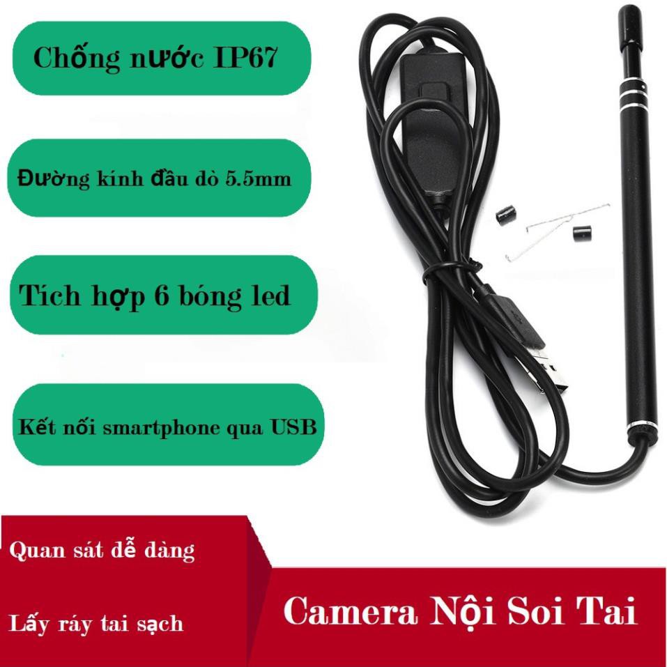 Bộ đồ lấy ráy tai - Camera Nội Soi Siêu Nhỏ, Siêu Nét, Tặng Kèm Bộ Lấy Ráy Tai .