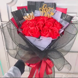 Bó hoa sáp thơm 20 bông phối ren