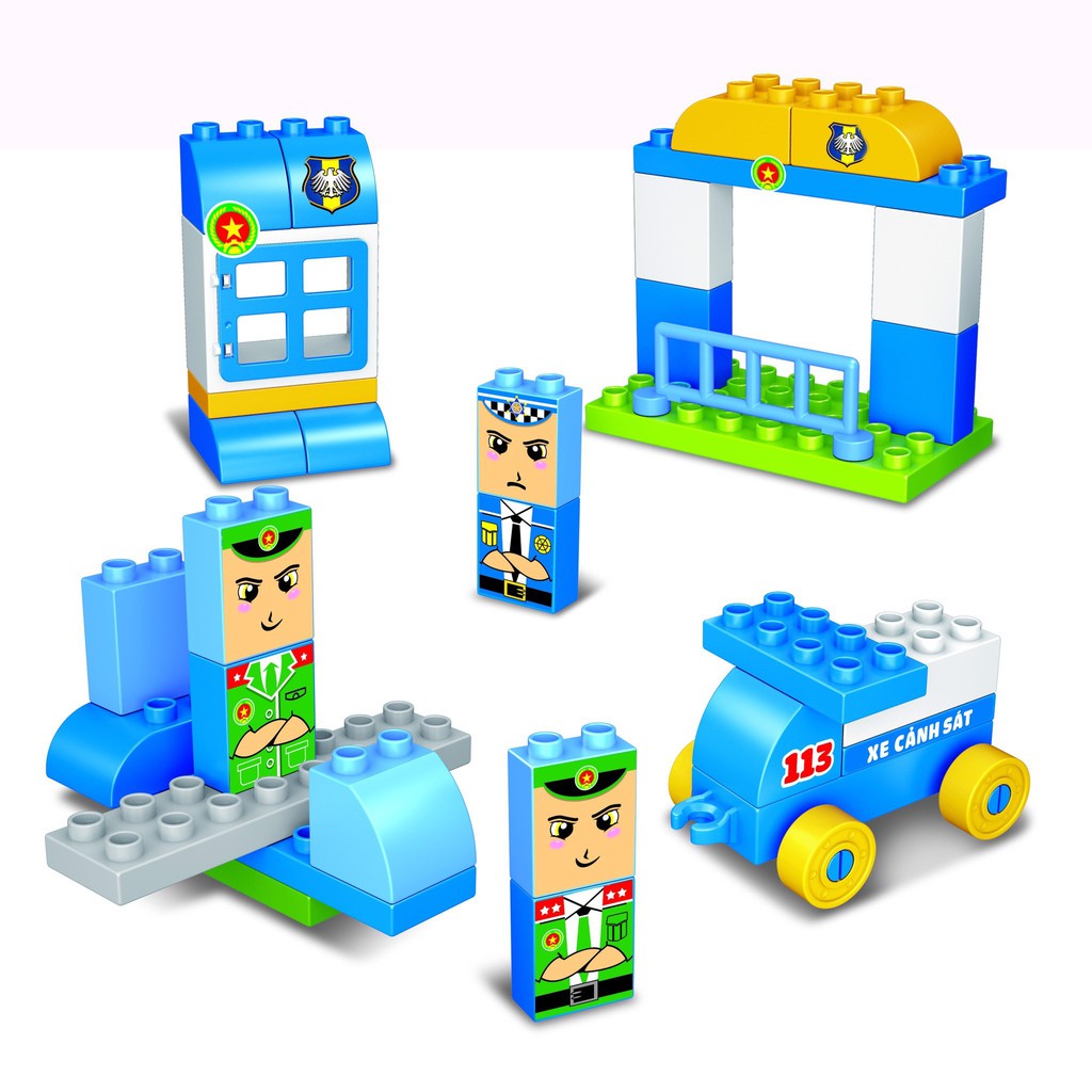 Đồ chơi xếp hình-Đồn công an -Duka (Mã .180303)