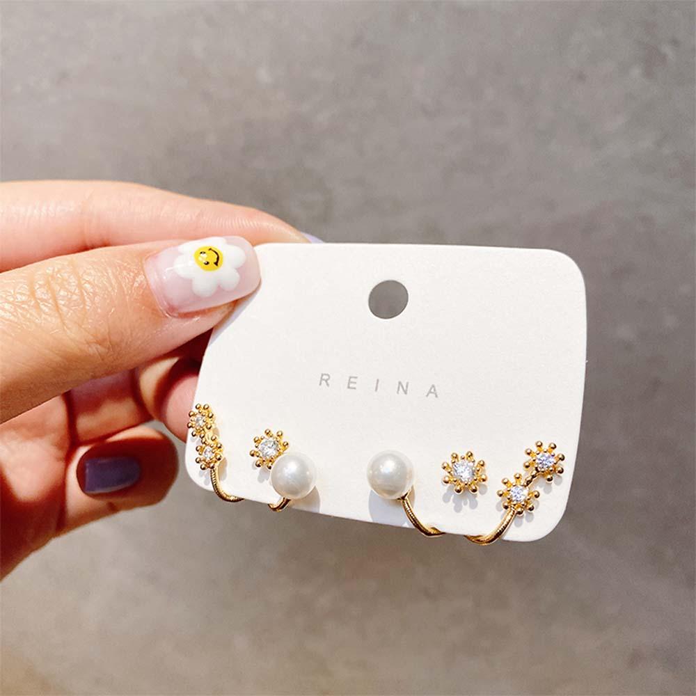 NEEDWAY Women Girls Pearl|Needle Korean Earrings