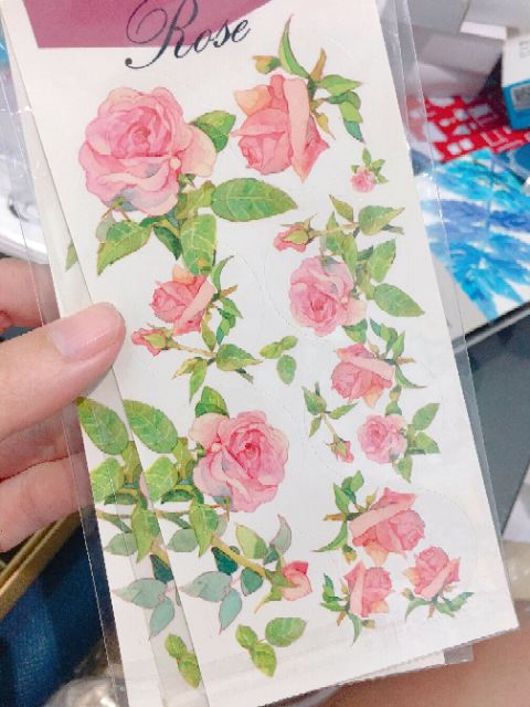 Mua 1 tặng 1  Tấm nhãn dán sticker hình hoa hồng Rose Rose